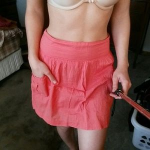 Pink high waist circle skirt with pockets